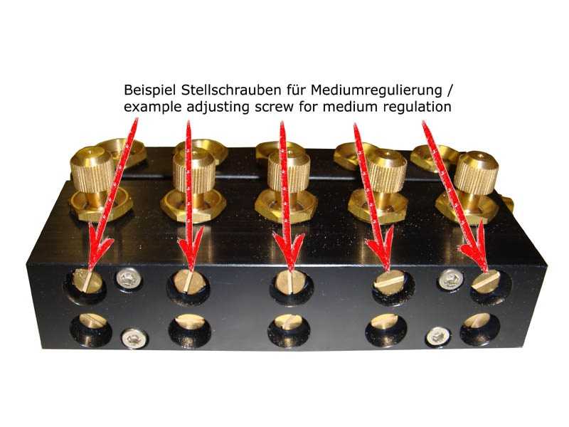 Strumento di spruzzatura con 2x7 ugelli regolabili