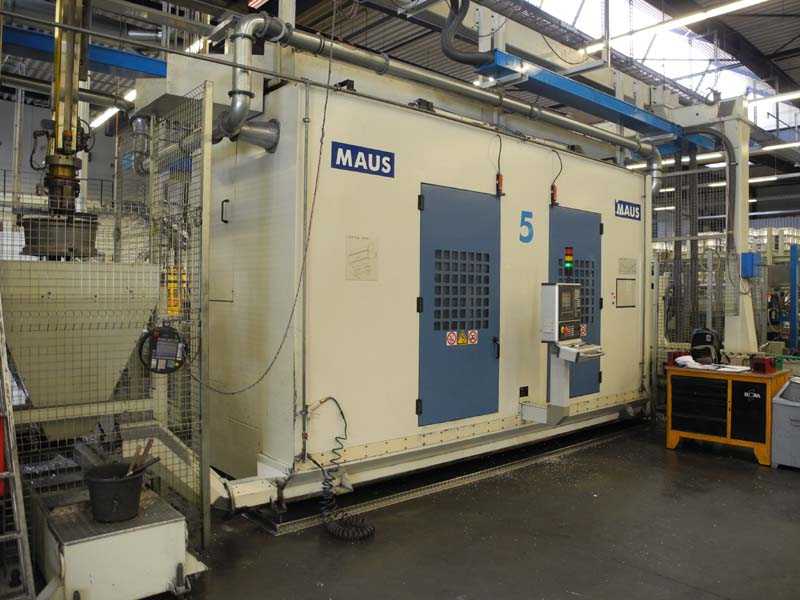 f448663eeaa7f35f909609bf96ad9b48 Centro di foratura e tornitura Maus per ruote in alluminio linea 5, usato